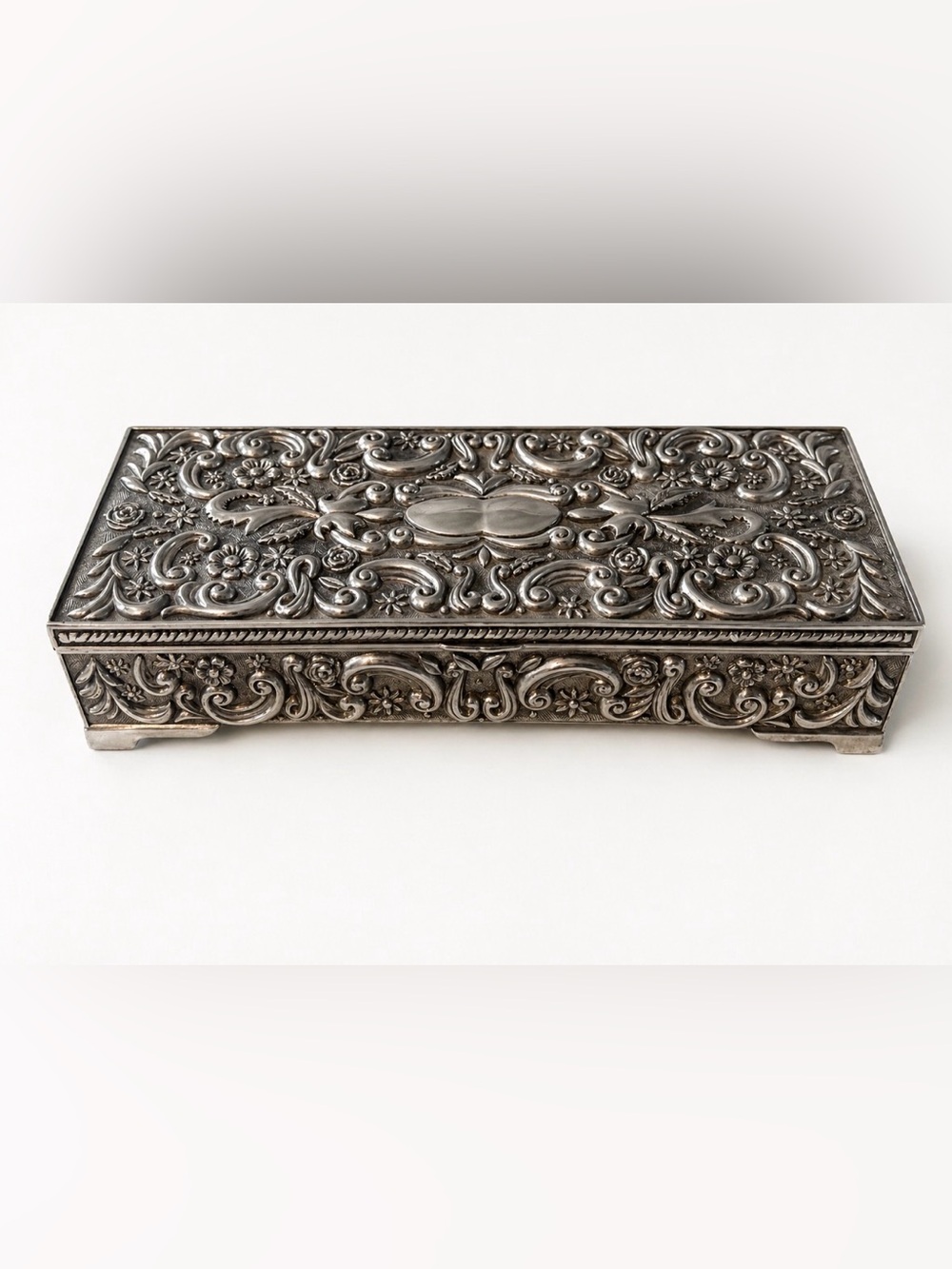 Vintage 1992 Godinger Silver Plate Jewelry Box